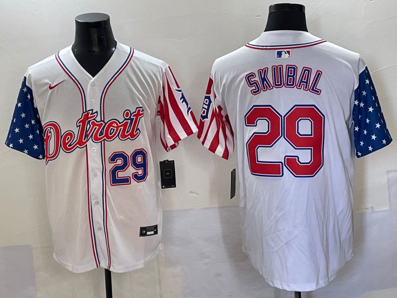 Men Detroit Tigers 29 Skubal White a generation of national flags Jointly Name 2025 Nike MLB Jersey style 8